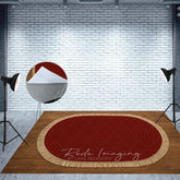 Aperturee - Aperturee Braided Marroon Rug Fabric Floor Backdrop For Photo
